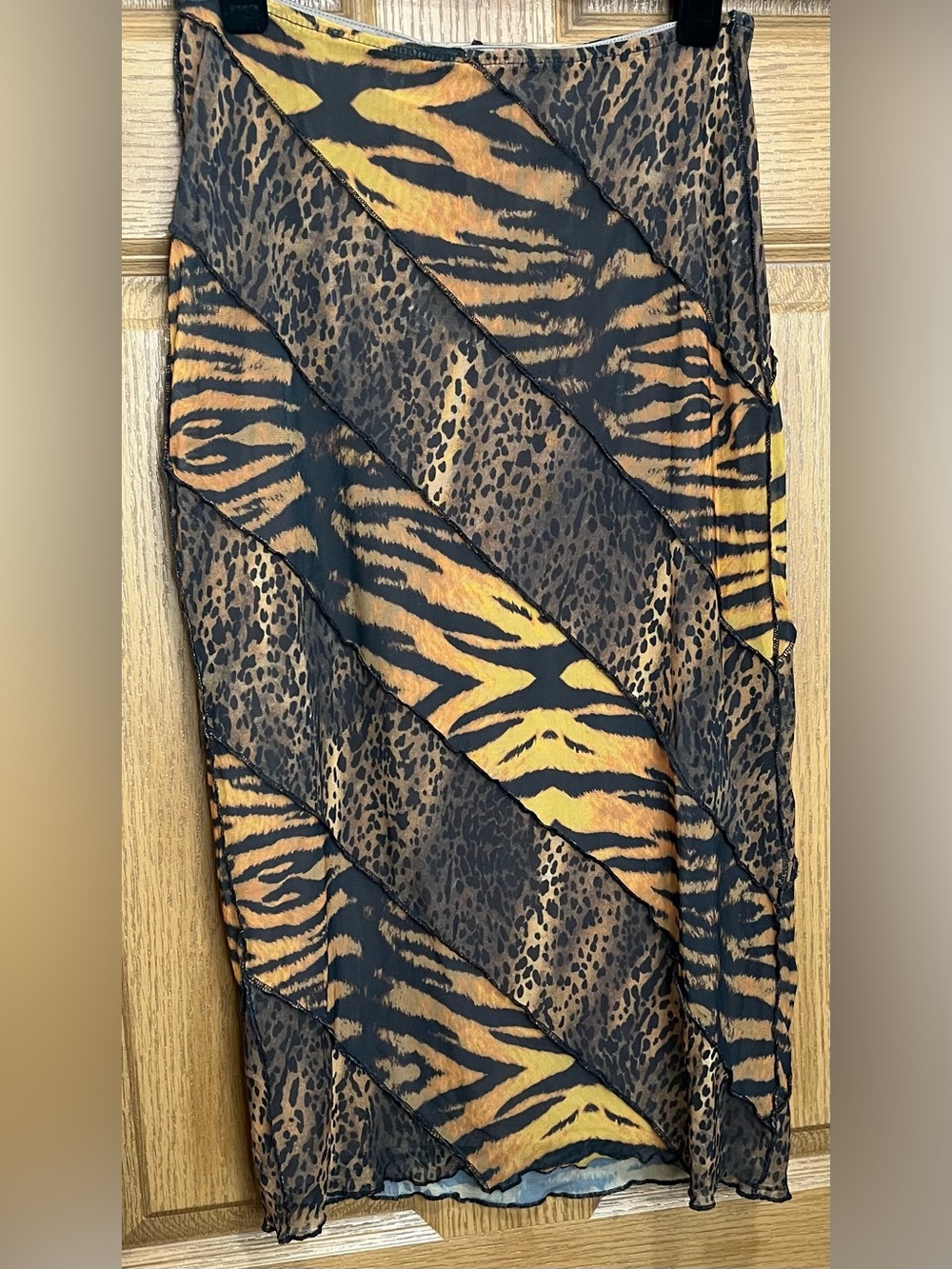 Urban Outfitters Black and Copper Animal Print Wrap Skirt